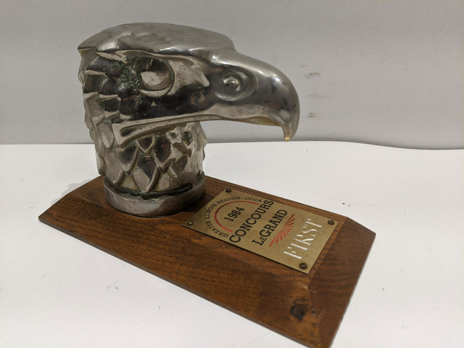 Rene Lalique Brass Eagle Head Hood Ornament Trophy (1 of 5)