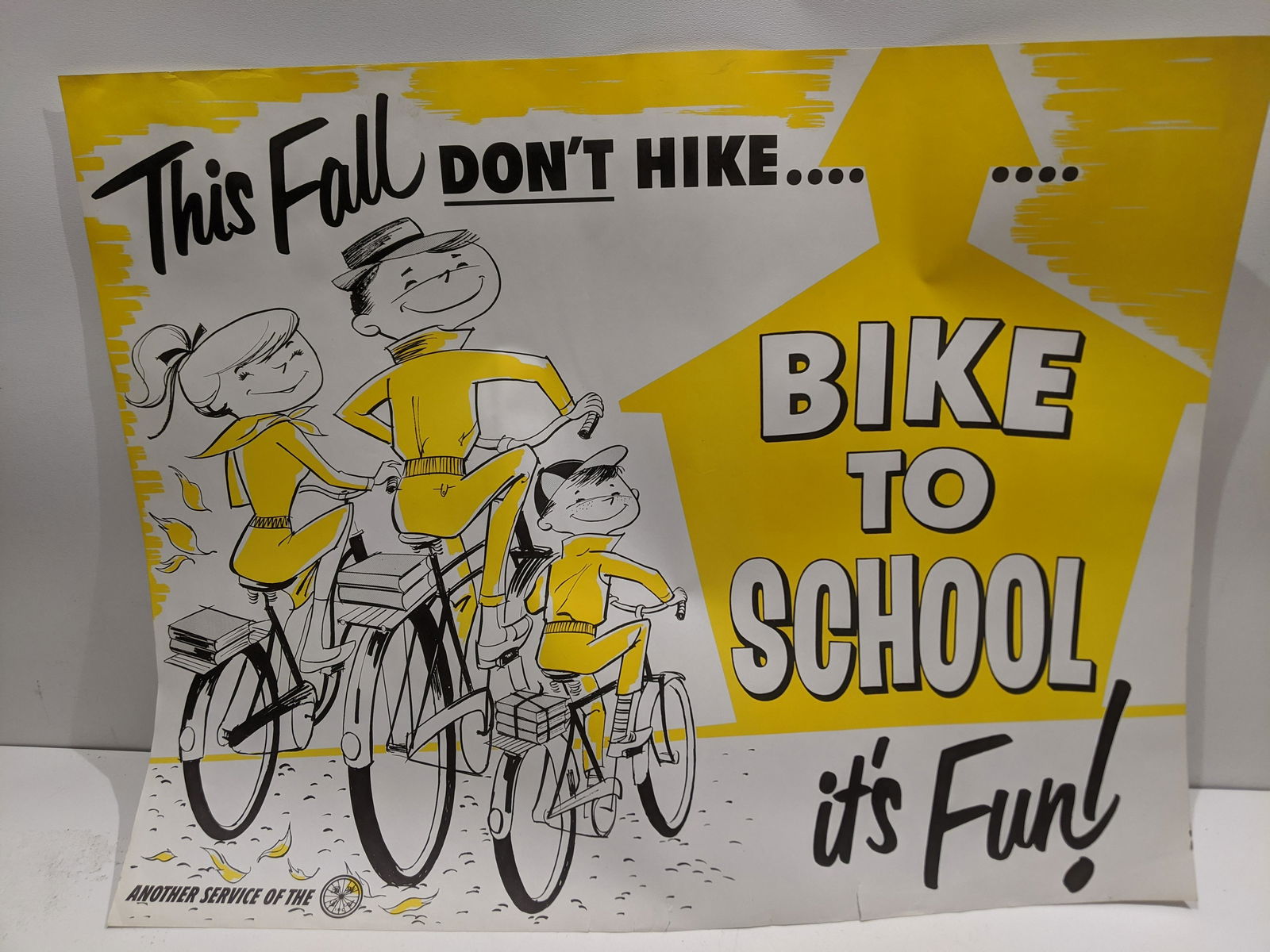 1950's Bike To School Its Fun Public Service Poster (1 of 8)