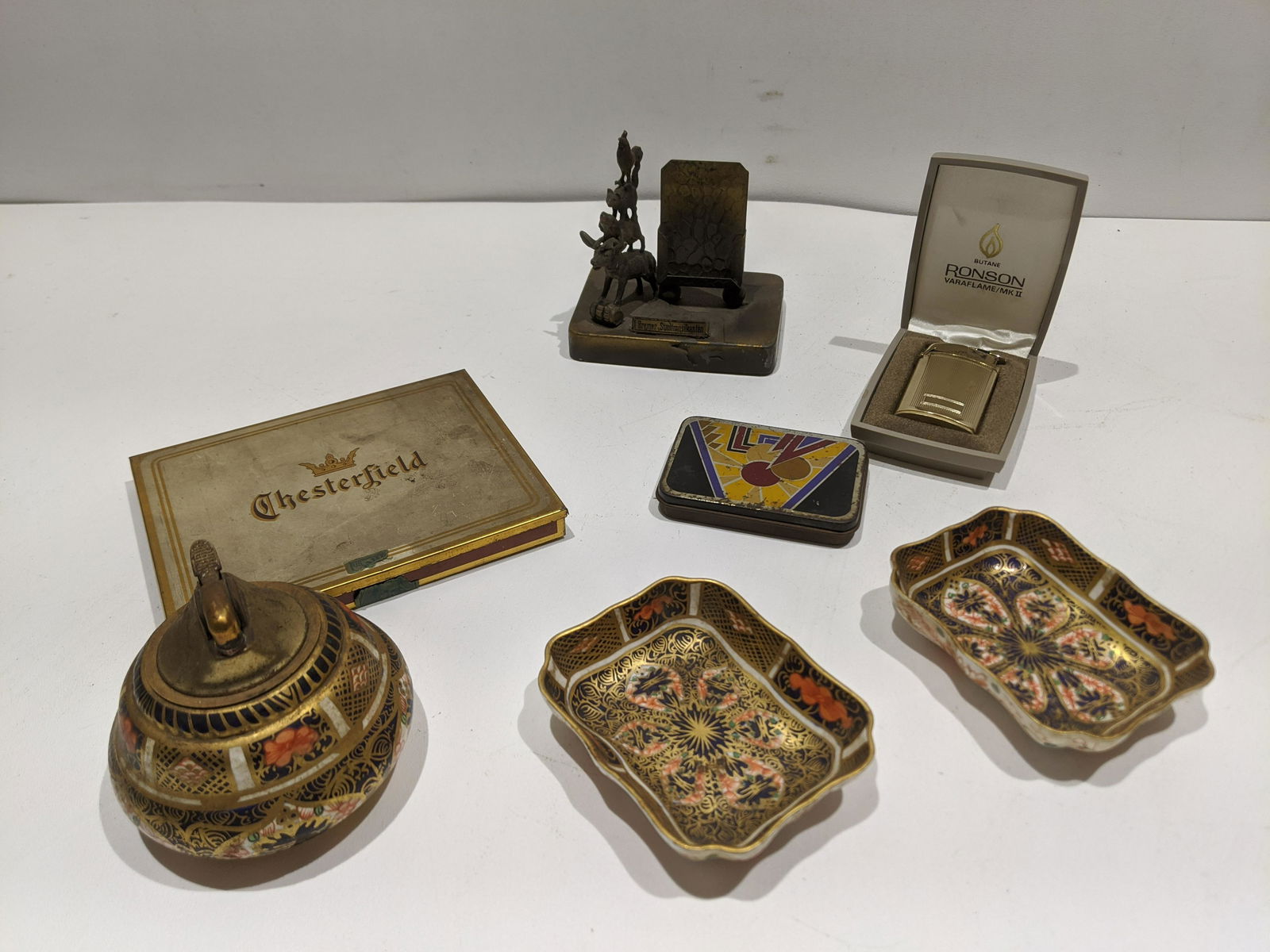 Lot 7 Assorted Vintage Tobacciana Lighters Tins etc (1 of 7)