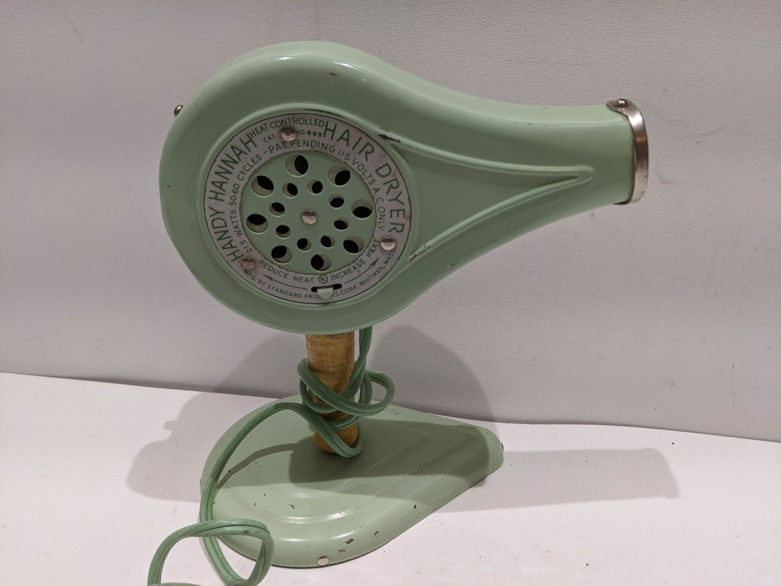 Vintage Green Metal Handy Hannah Hair Dryer on Stand (1 of 5)
