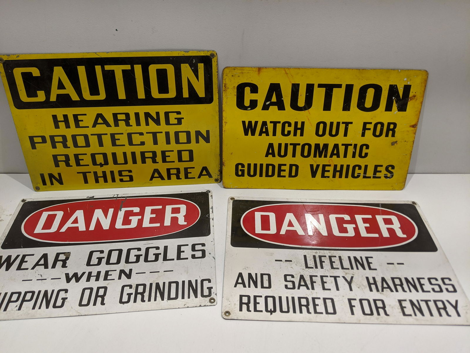 Lot 10 Danger & Caution Metal Wall Signs (1 of 6)