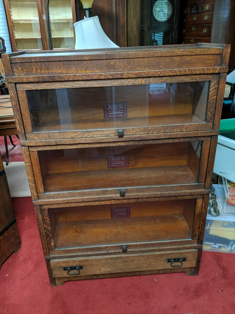 Globe-Wernicke Oak Mission Stacking Bookcase W/ Drawer (1 of 9)