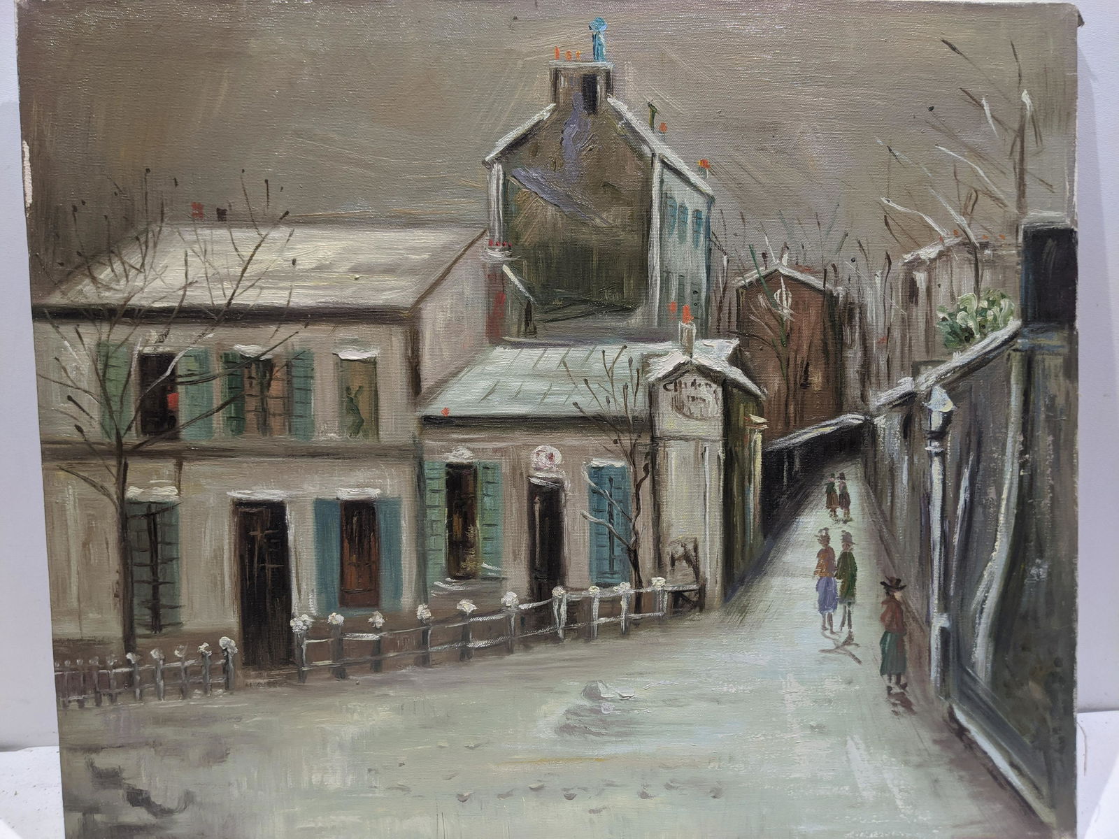 Unsigned Vintage European Street Scene Oil Painting (1 of 11)