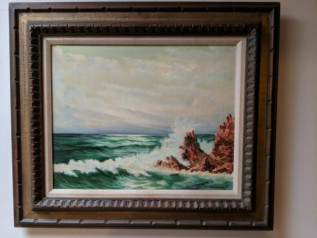Johan Dijkstra Seascape Oil on Canvas Painting: Johan Dijkstra Seascape Oil on Canvas Painting. Holland artist born 1896 to 1978. Measurements in inches: 28 x 24, Image: 20 x 16 Condition:Good with no problems Shipping:We offer in-house shipping. I