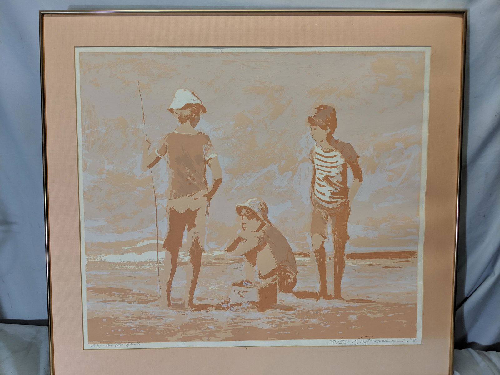 1978 Boys on the Beach Large Signed Litho (1 of 10)