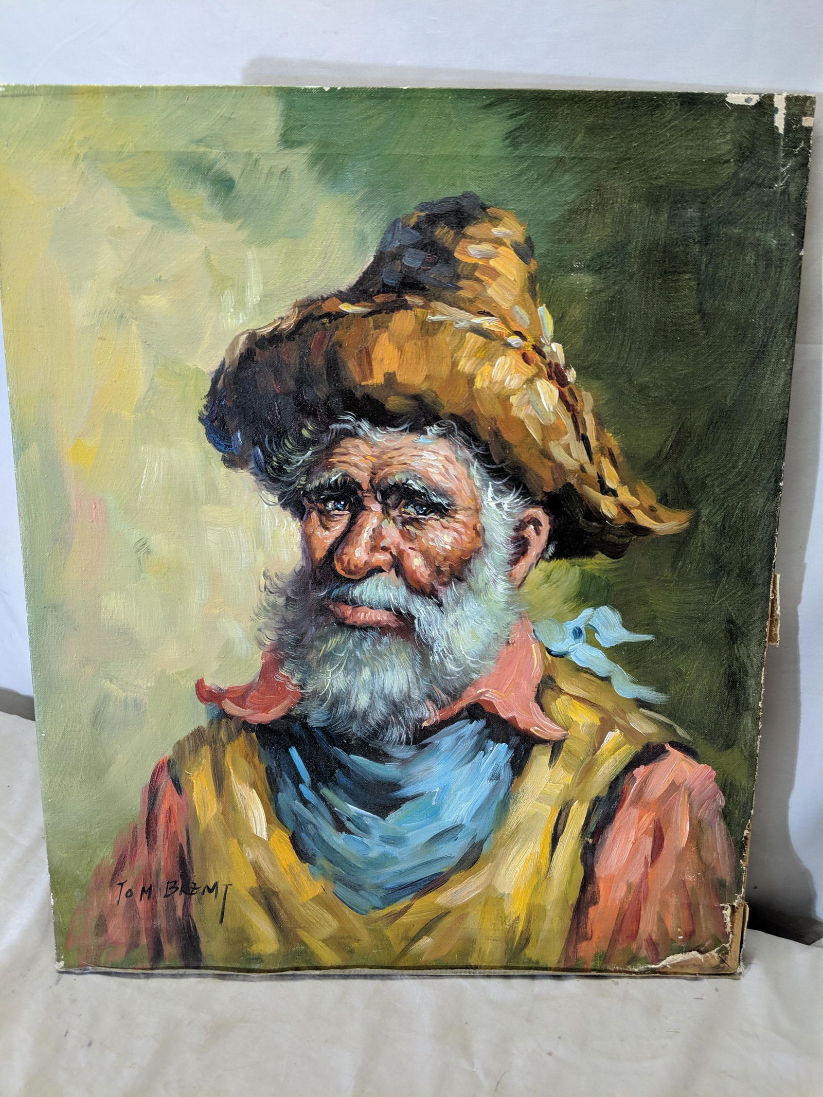 Tom Bremt Vintage Oil on Canvas Painting Old Prospector (1 of 10)