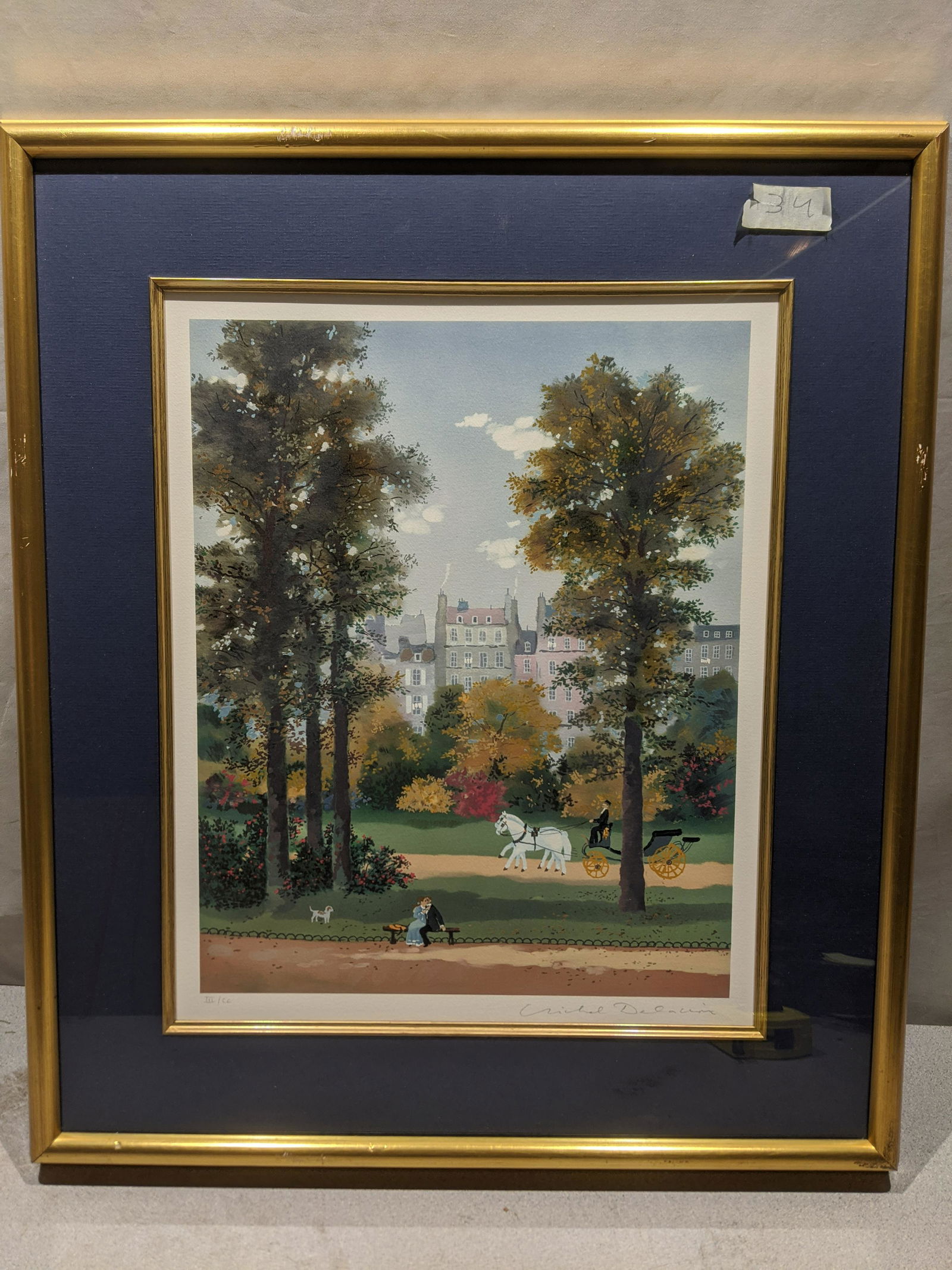 Michel Delacroix Couple on Park Bench Serigraph (1 of 12)