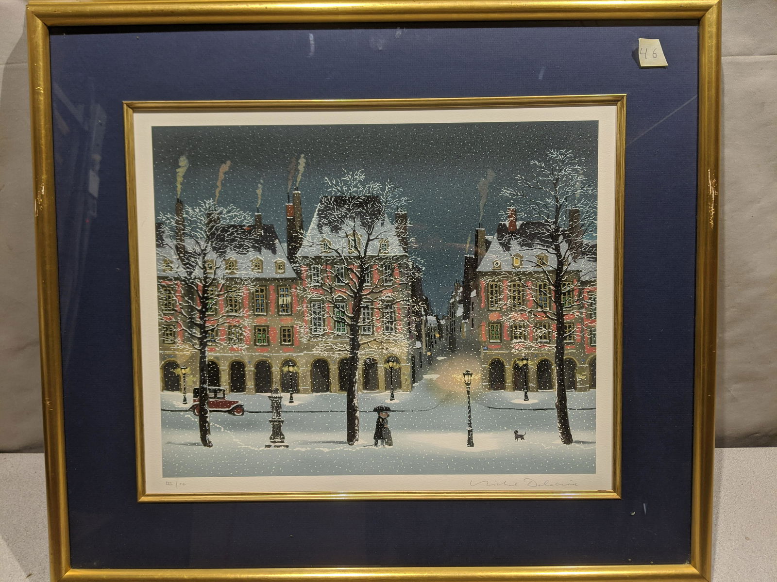 Michel Delacroix Couple on Snow Paper Serigraph (1 of 12)