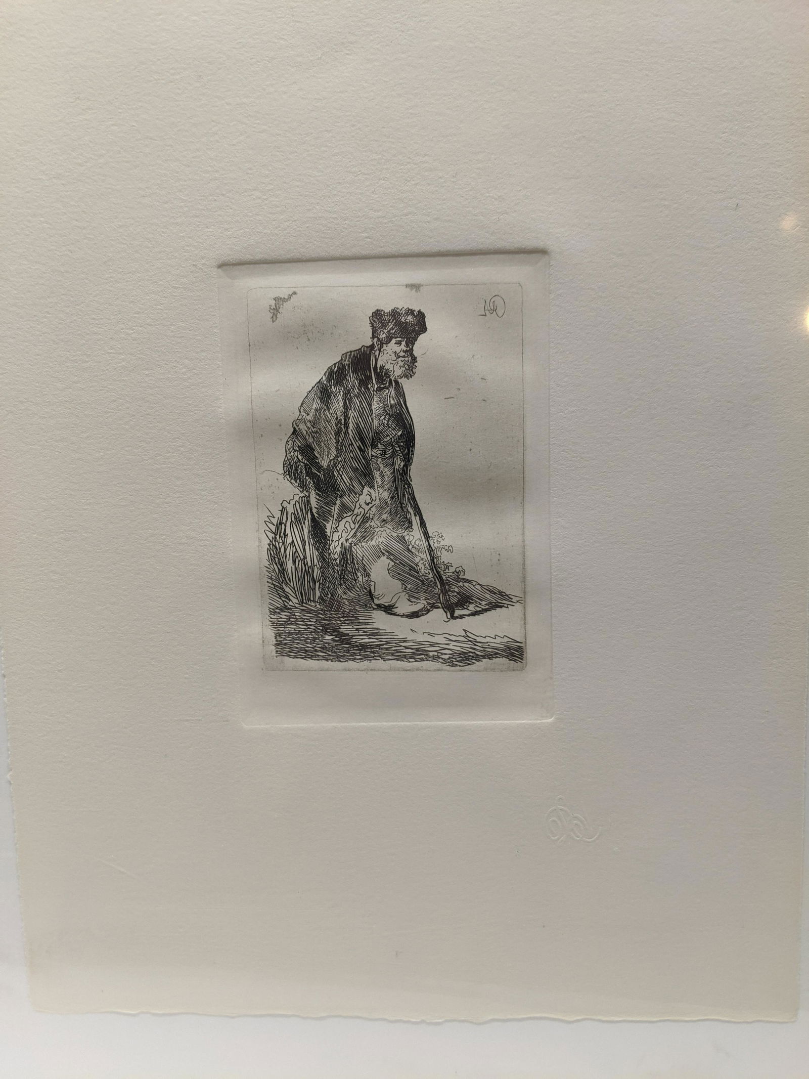 Rembrandt Restrike Etching Man in a Coat & Fur Cap (1 of 5)