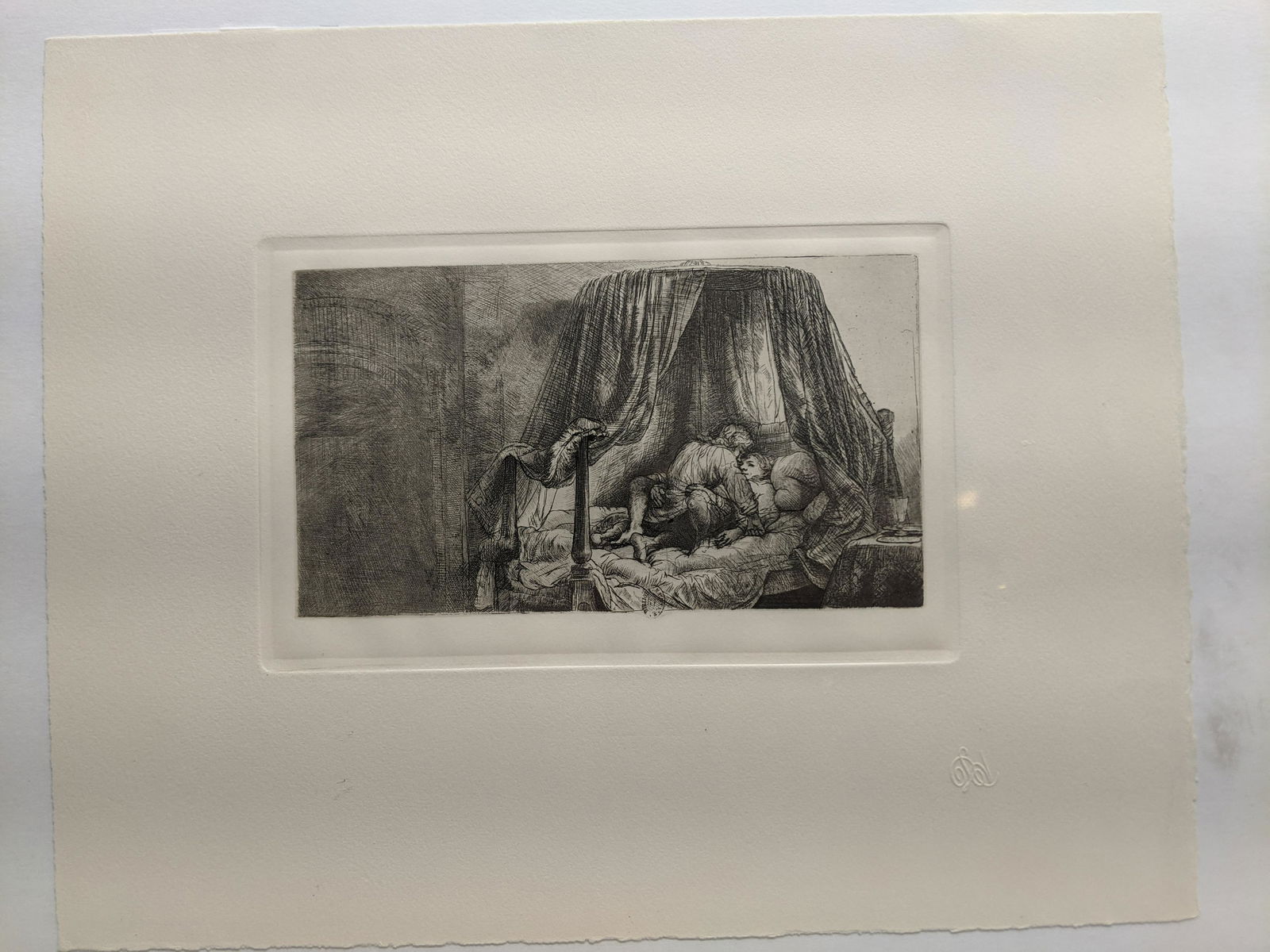 Rembrandt Restrike Etching #186 Ledikant (1 of 6)
