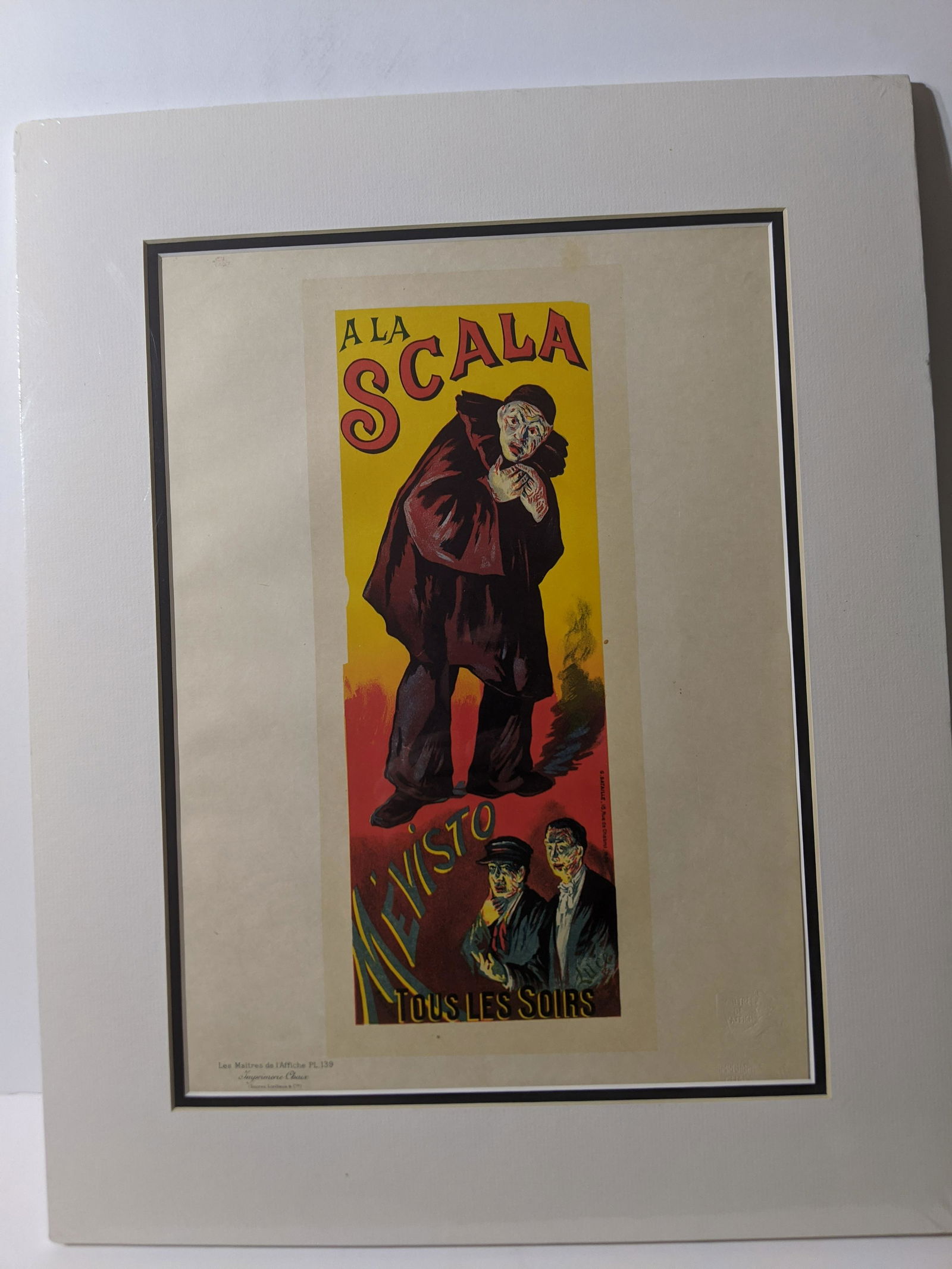 Maximilien Luce Mevisto PL 139 Maitres de L'Affiche: Les Maitres De L'Affiche Plate 139 with embossed stamp. Titled: Mevisto by artist: Maximilien Luce . Professionally matted. Measurements in inches: 11 x 16 Condition:Has light toning Shipping:We offer