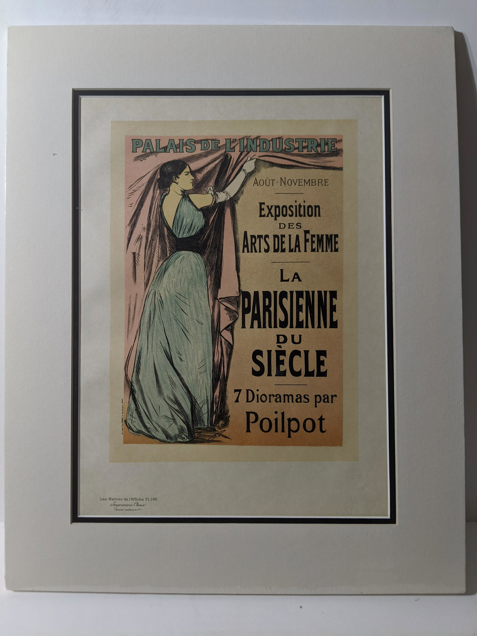 Jean-Louis Forain La Parisienne de Siecle PL 186: Les Maitres De L'Affiche Plate 186 with embossed stamp. Titled: La Parisienne de Siecle by artist: Jean-Louis Forain . Professionally matted. Measurements in inches: 11 x 16 Condition:Has light toning