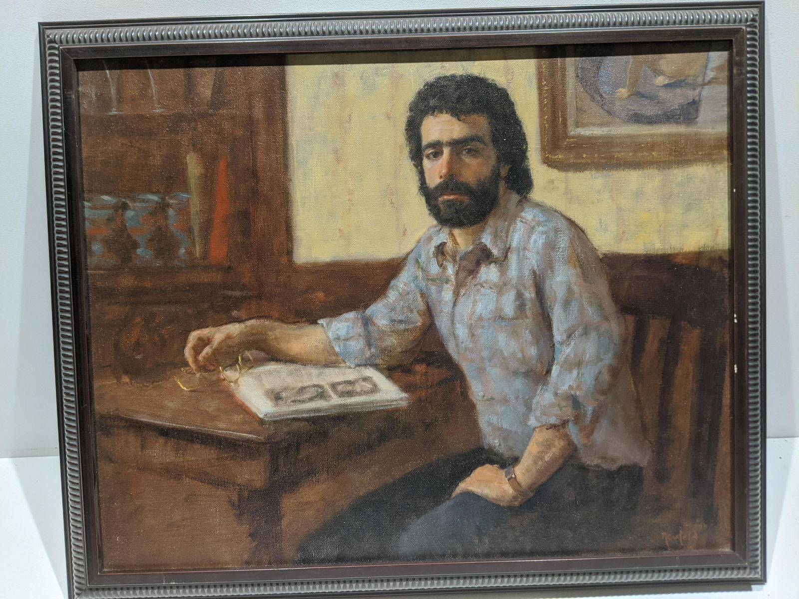 Signed Neufeld Portrait of Bearded Man Oil Painting (1 of 13)