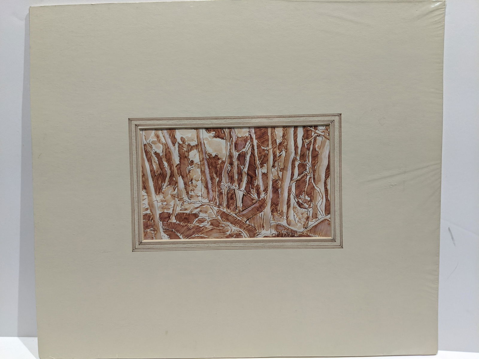 AC Watson Signed Abstract Forest Watercolor Painting (1 of 8)