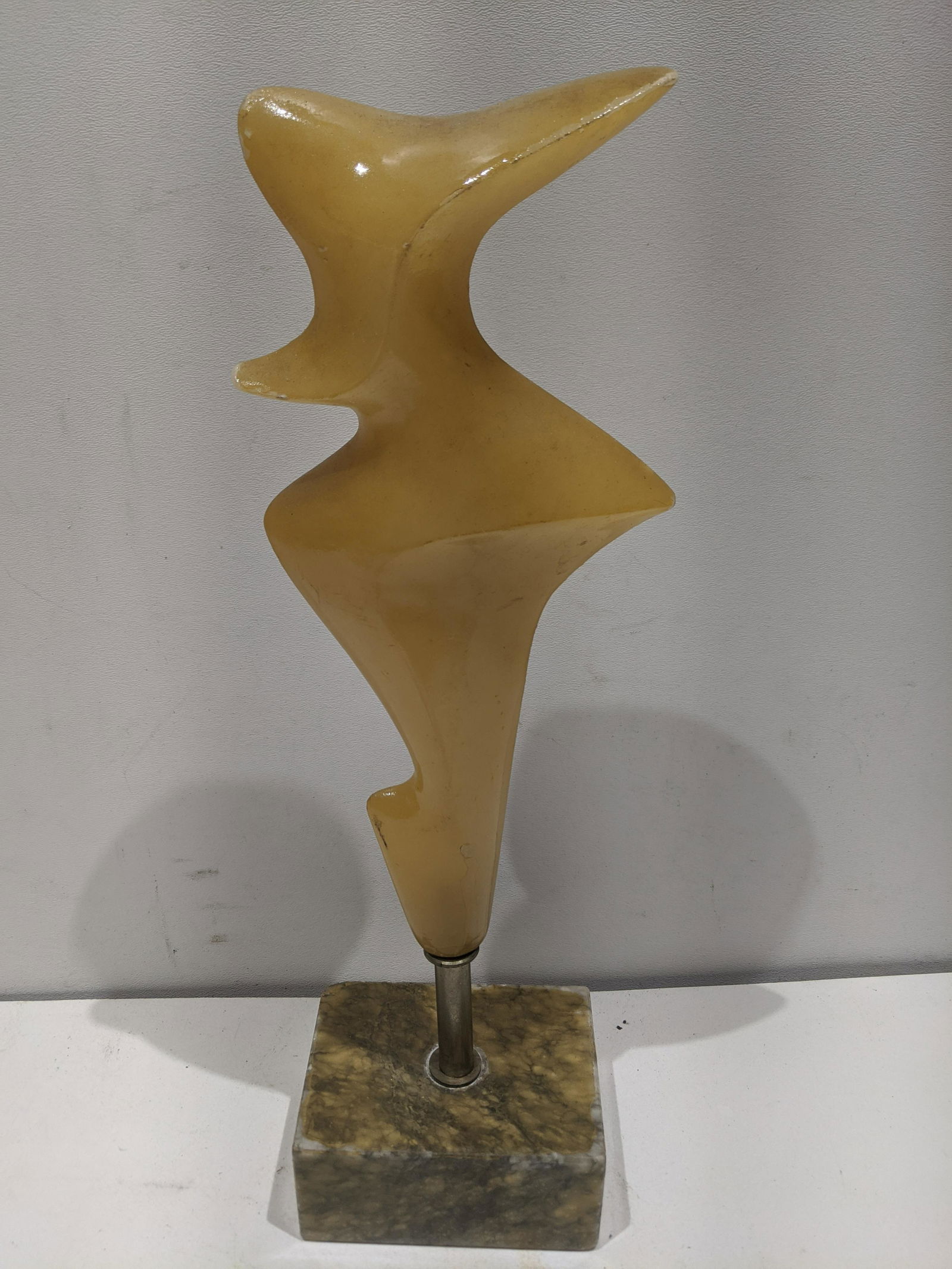 c1970 Italian Yellow Alabaster Abstract Sculpture (1 of 7)