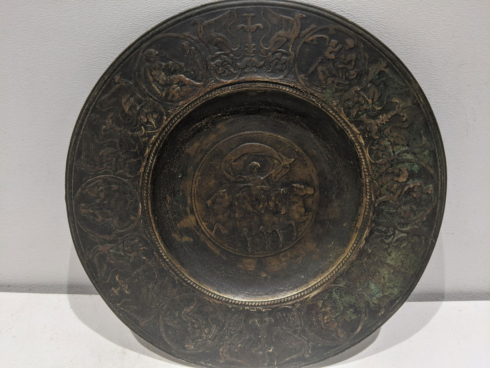 1940s Danish Bronze Bas Relief Zodiac Plate (1 of 6)