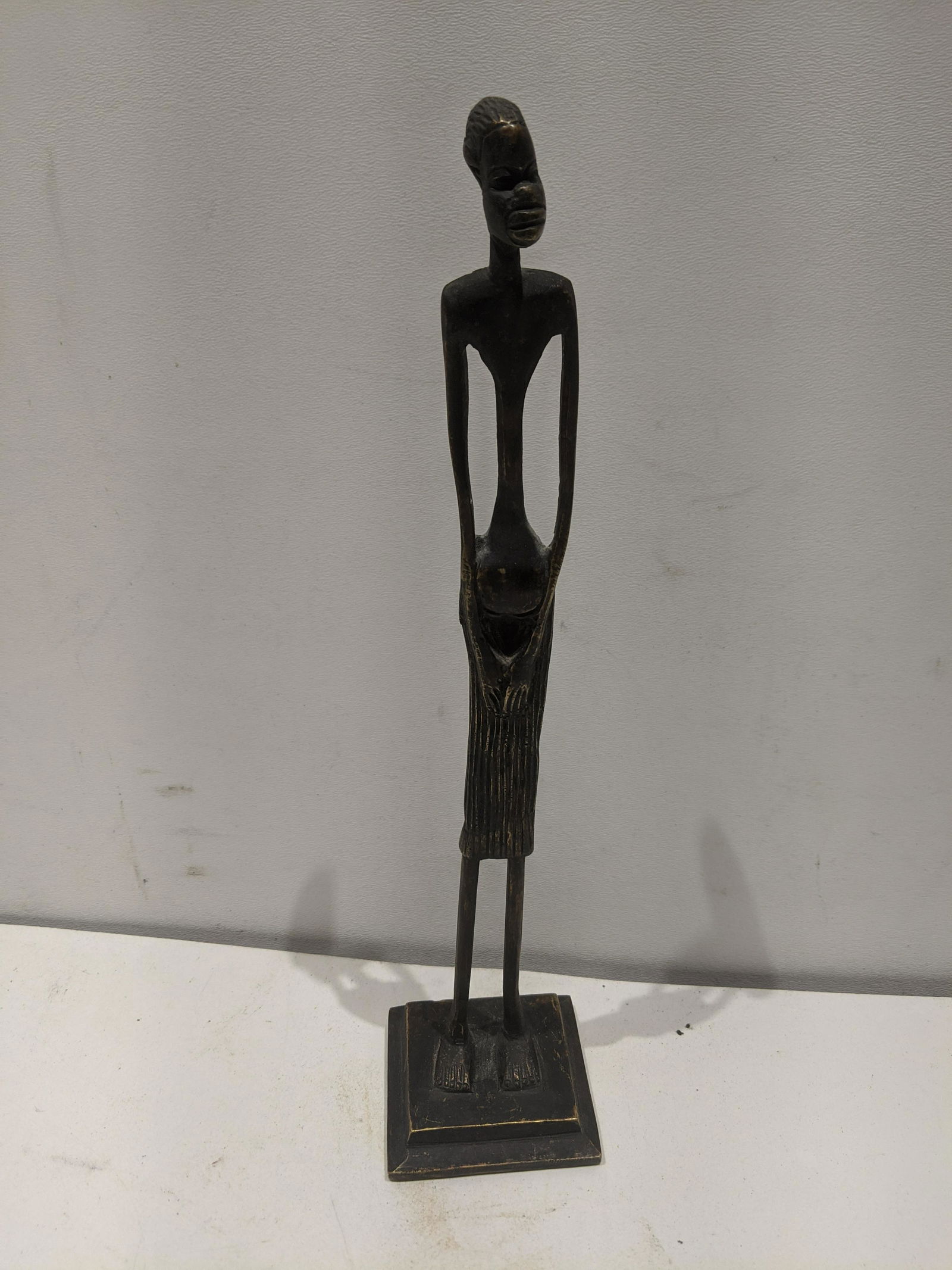 Cast Bronze African Burkina Faso Statue Man w/ Kilt (1 of 6)