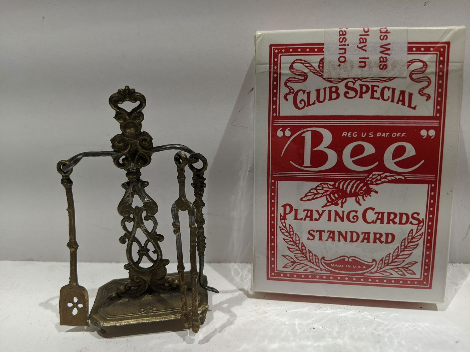 Antique German Soft Metal Fireplace Tools 4 Pcs (1 of 6)