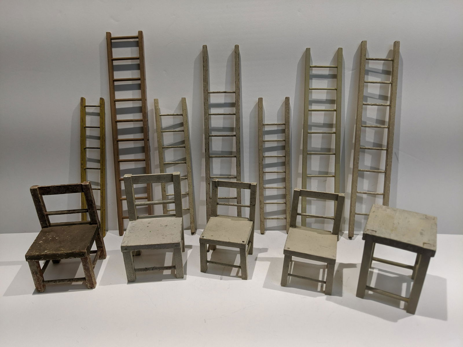 Antique Schoenhut Germany Chairs Table & Ladders (1 of 6)