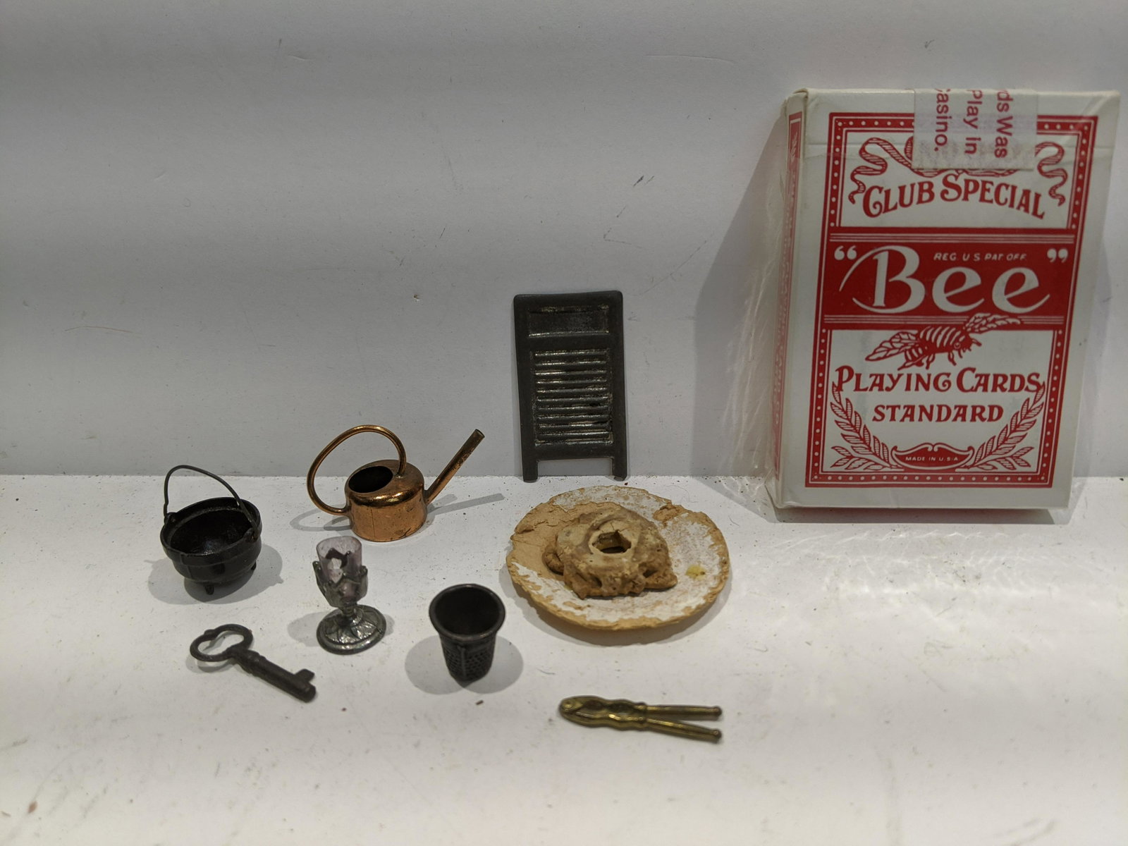 Lot 8 Dollhouse Miniatures German Food Key Copper Pot: Lot 8 Dollhouse Miniatures German Food Key Copper Pot Goblet nut cracker and more. Condition:As found, sold as is Shipping:We offer in-house shipping. Item(s) will be packed after invoice is paid and 
