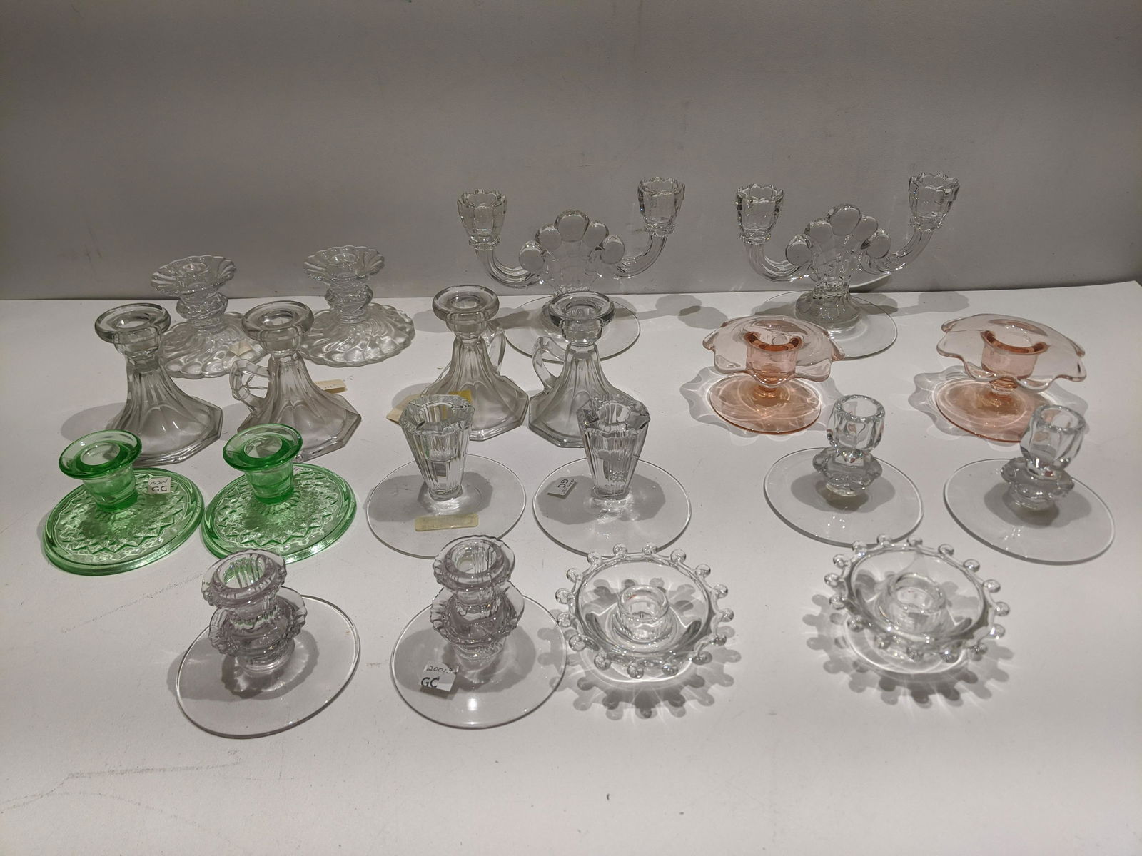 10 Pairs Depression Glass Short Candleholders Heisey (1 of 11)