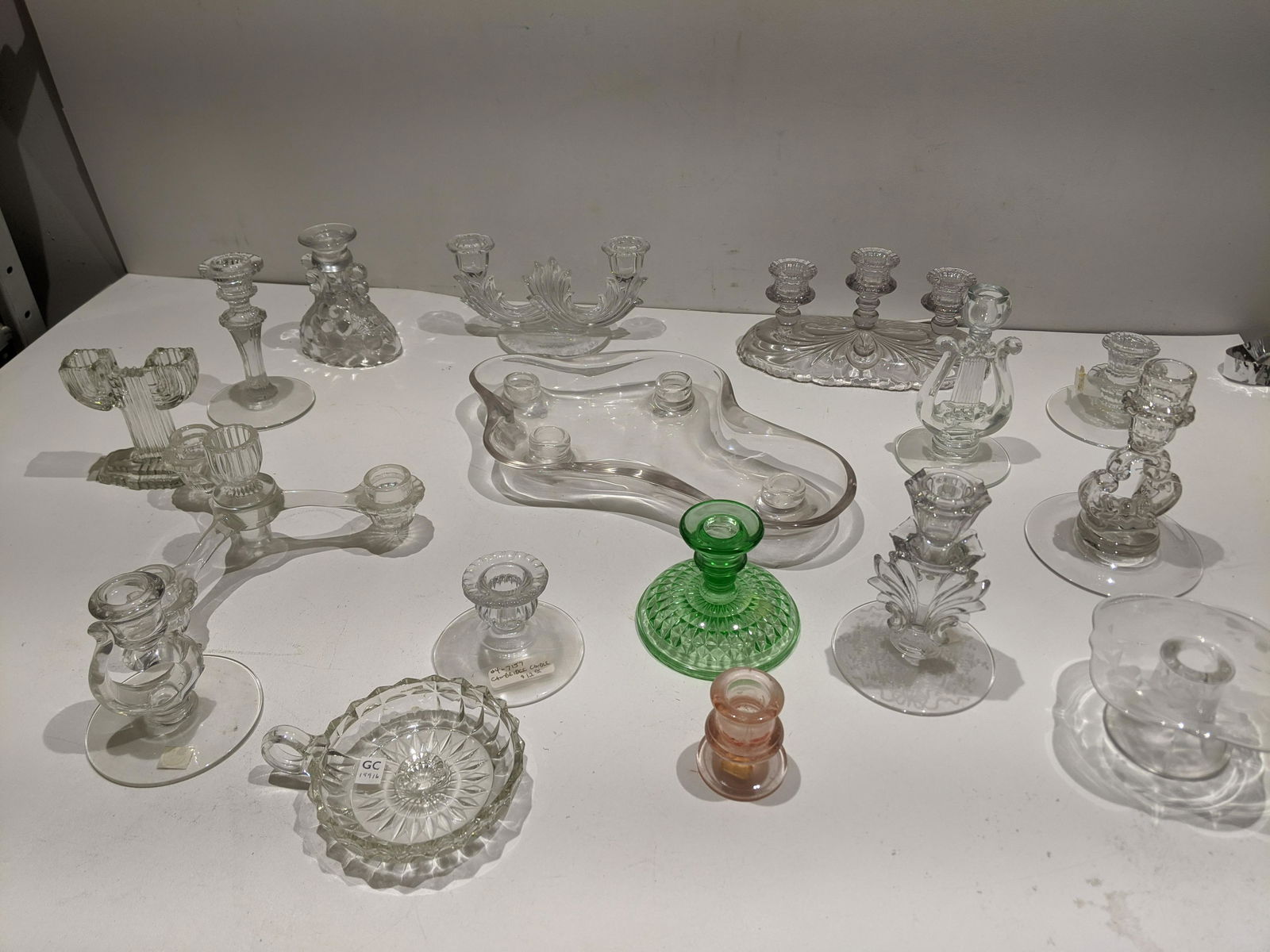 Lot 17 Assorted Depression Glass Candleholders (1 of 8)