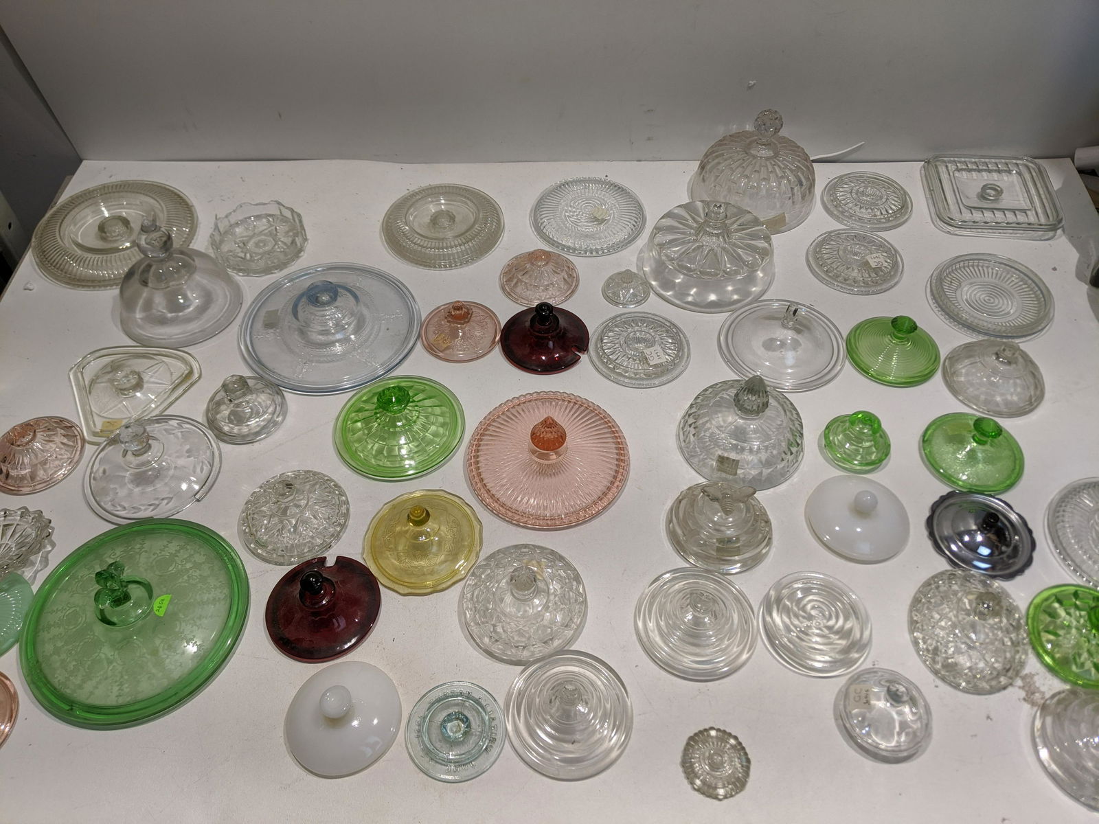 Lot 48 Assorted Depression Vintage Glass Lids (1 of 13)