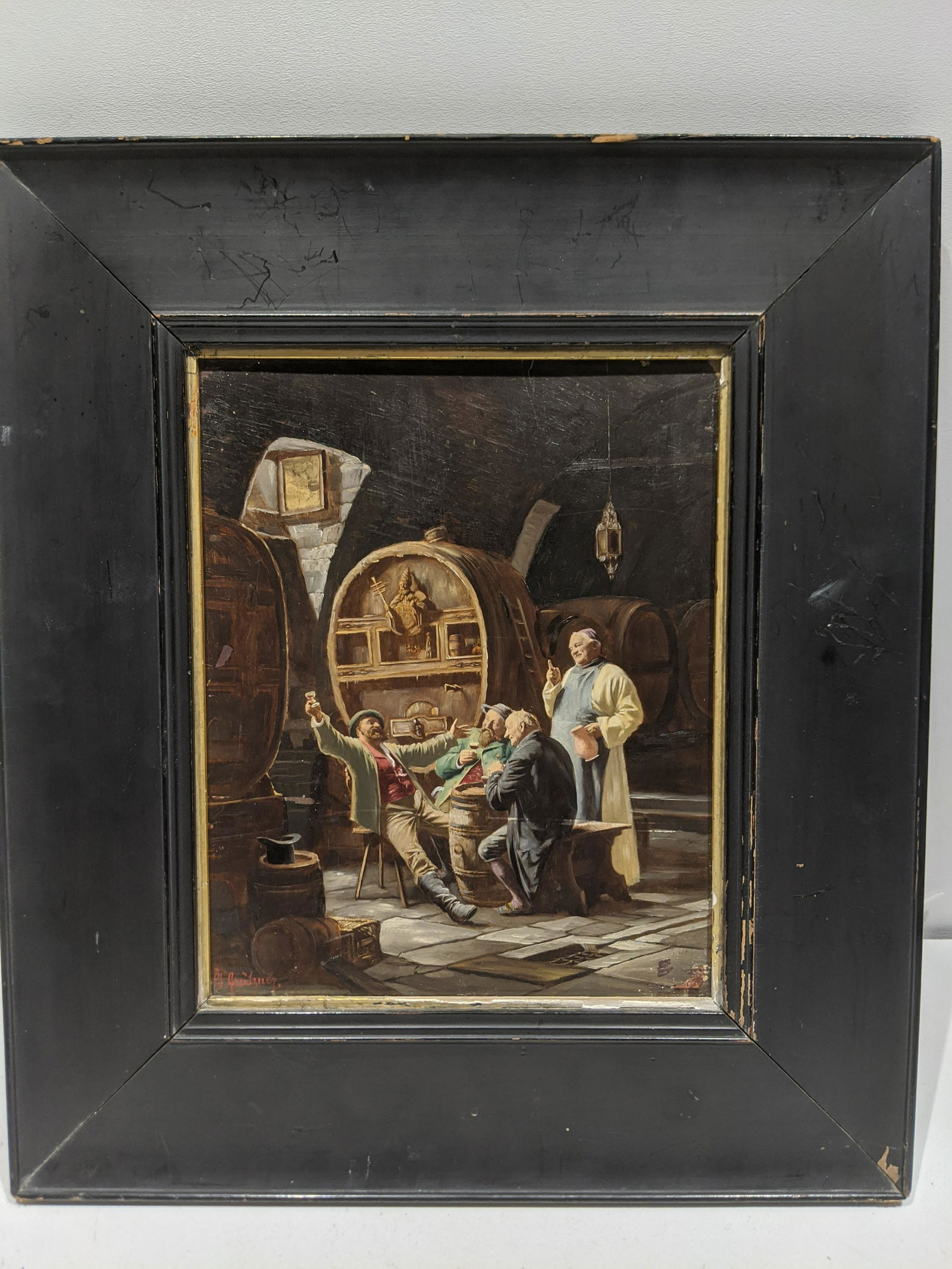 Eduard von Grützner Oil Painting Brewery Scene (1 of 11)