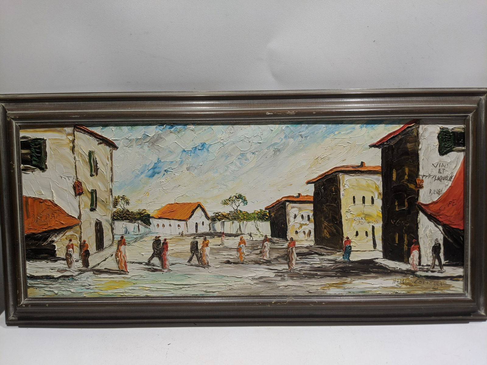 1961 Homer Costello Mexican Town Large Oil Painting (1 of 13)