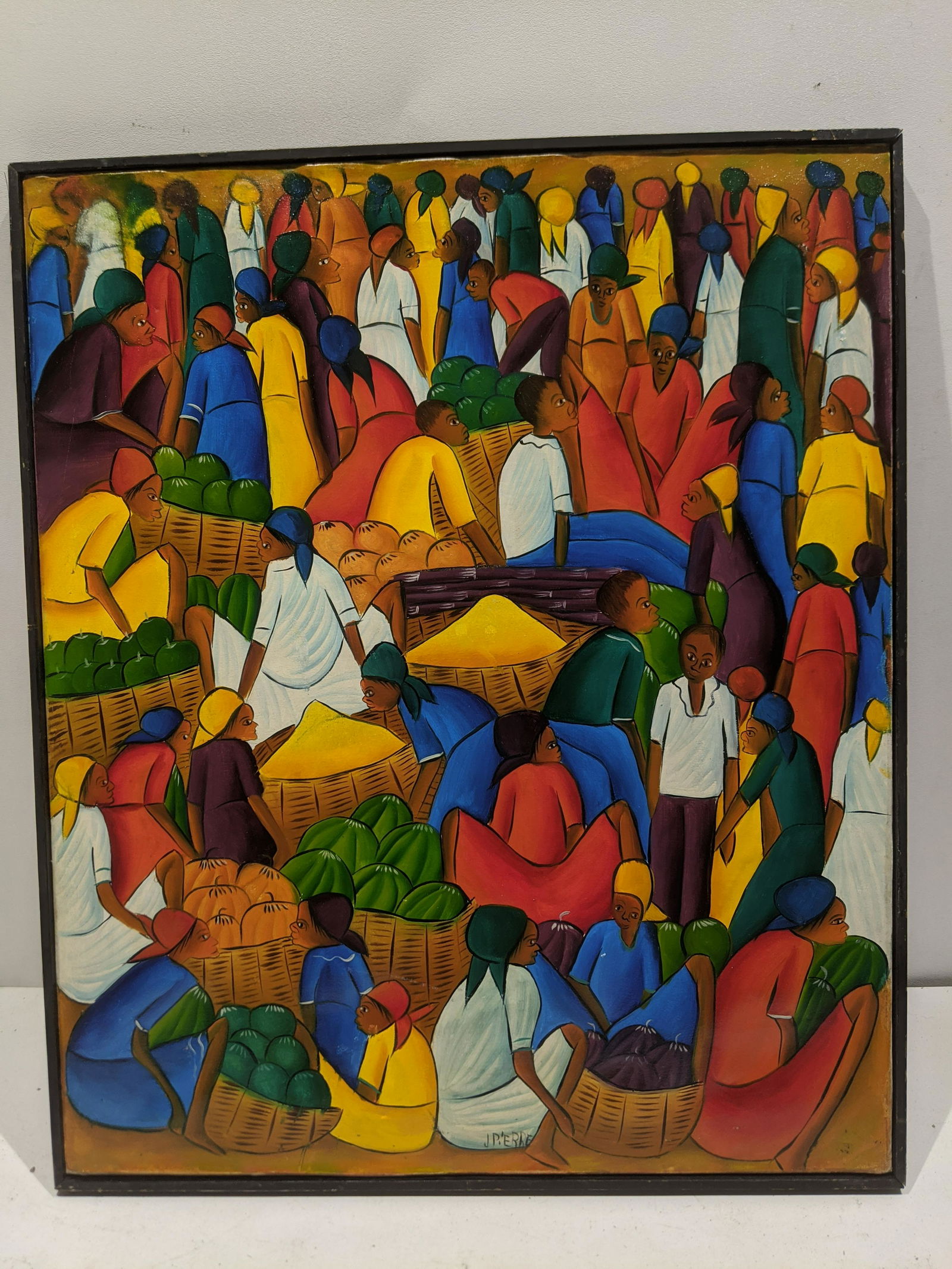 Vintage Haitian Oil Painting Signed J Pierre (1 of 12)