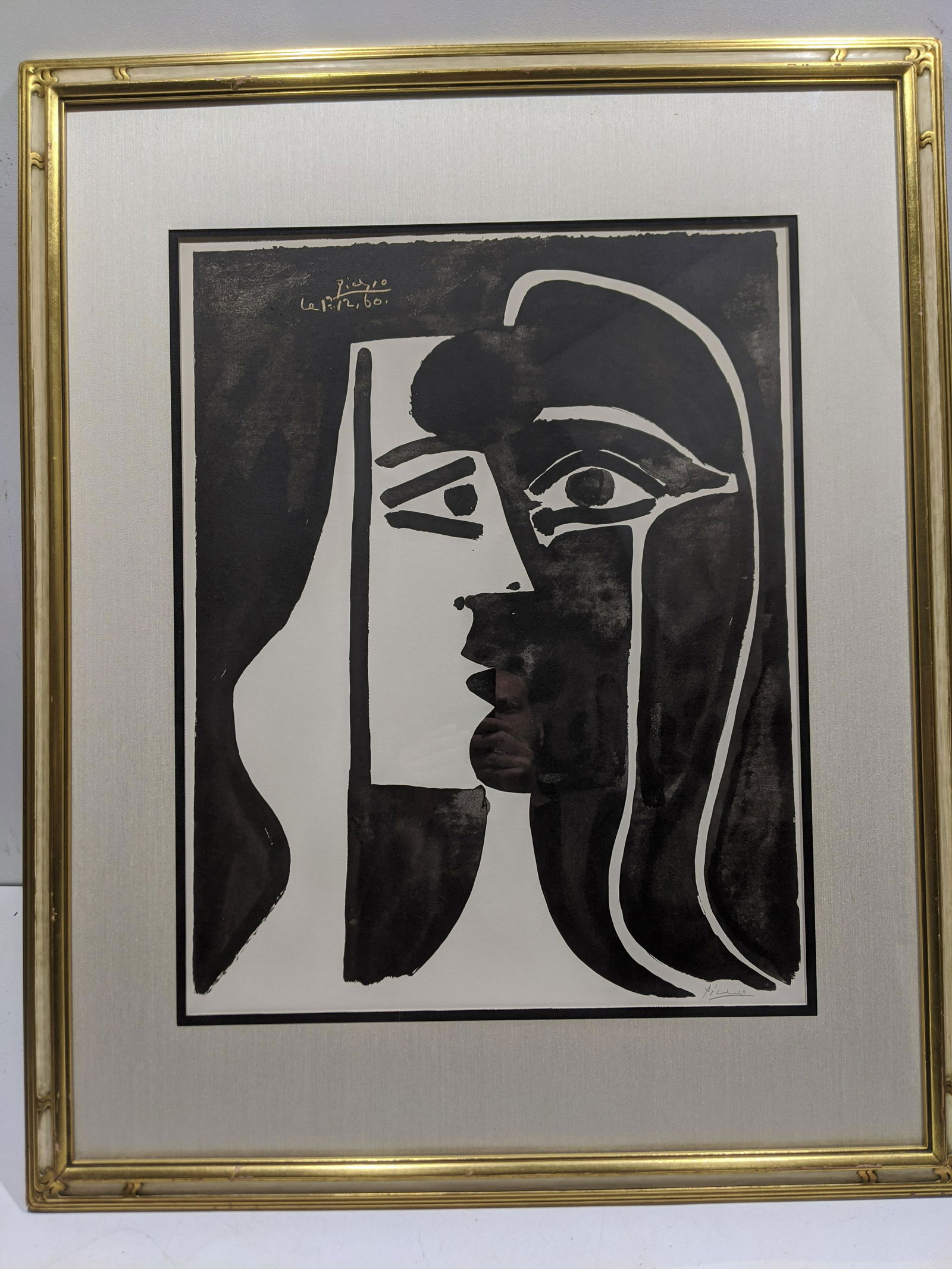 1960 Pablo Picasso B&W Linocut Signed Print (1 of 11)