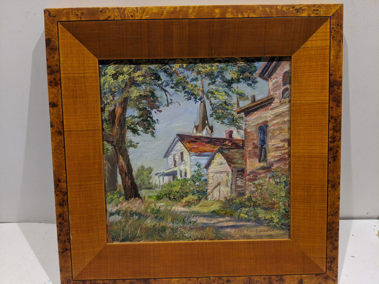 Adolph Shulz Tree & Church Oil Painting (1 of 11)