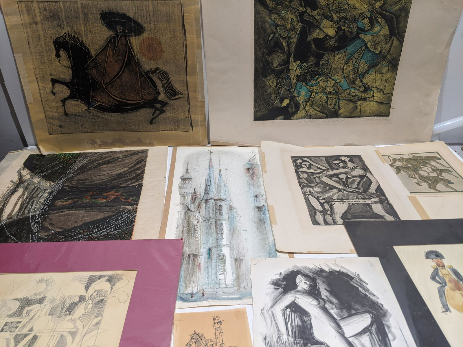 Lot 9 Assorted Mid-Century Modern Art Prints & Drawings (1 of 12)