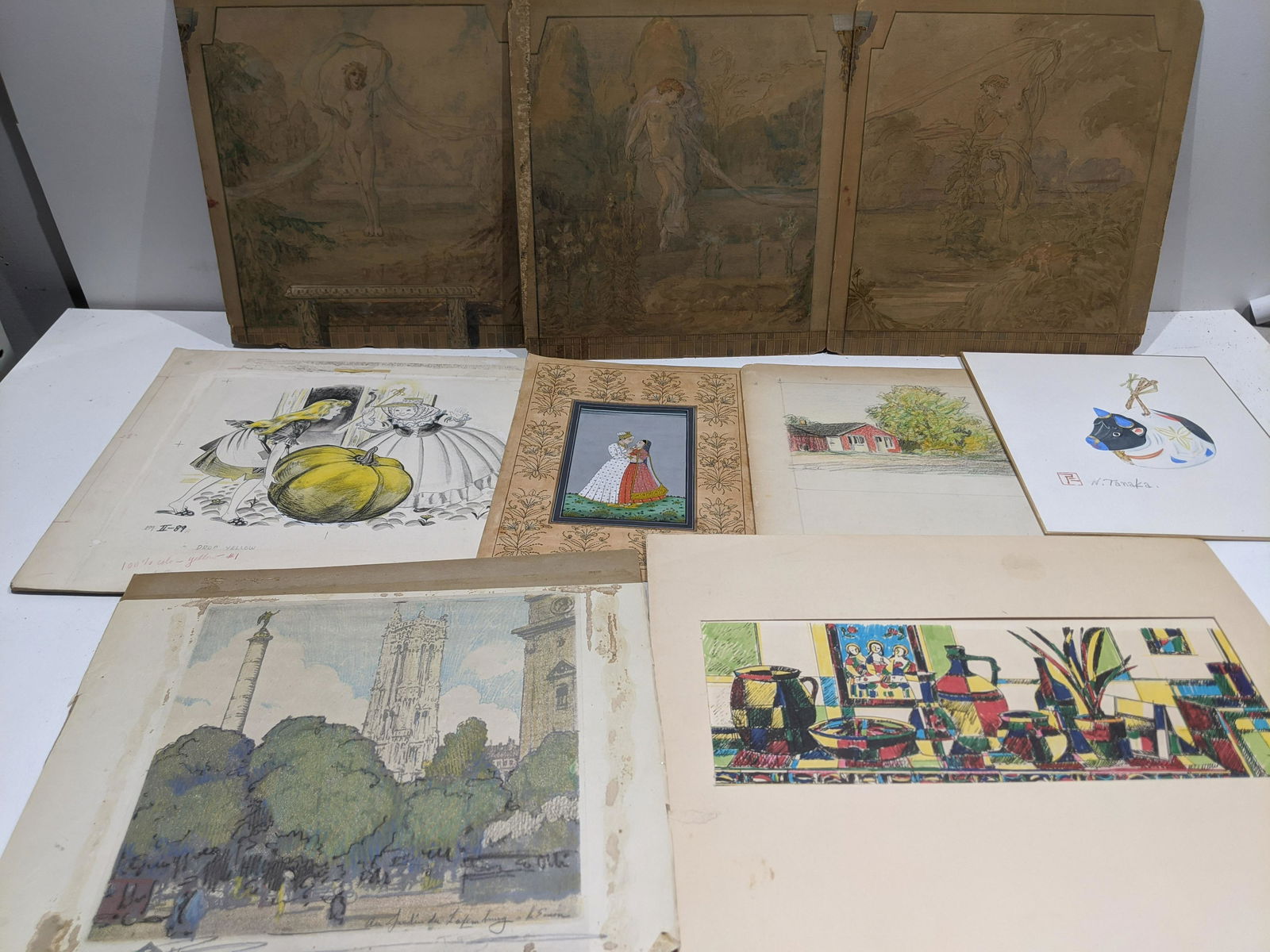 Lot 11 Antique & Vintage Assorted Drawings (1 of 10)