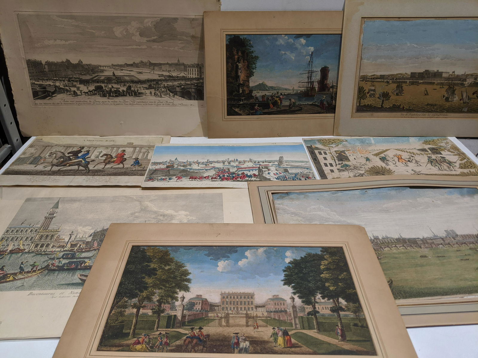 Lot 9 Antique European Venduta engraving Prints (1 of 10)