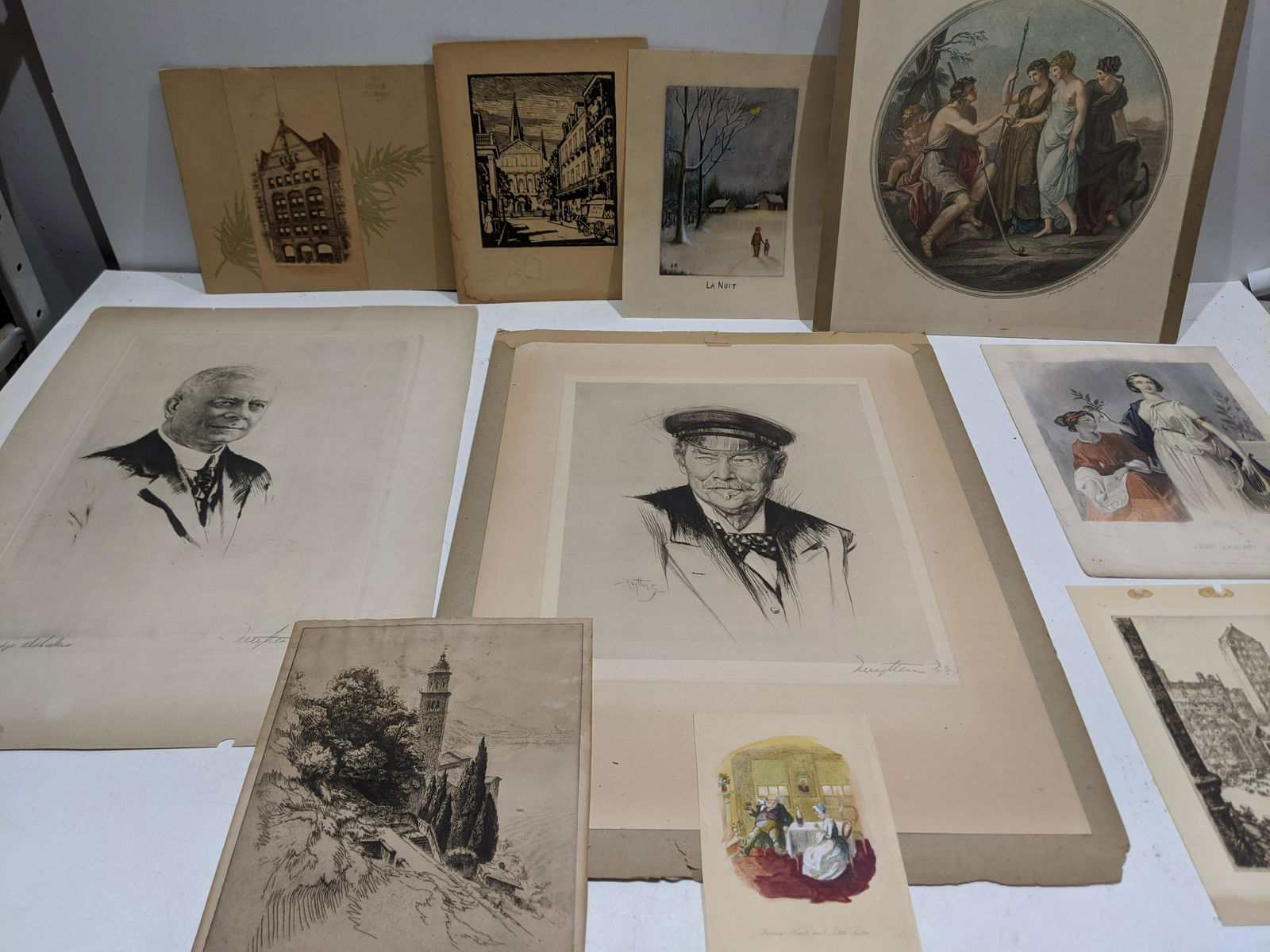 Lot 10 Assorted Antique Prints & Etchings (1 of 11)