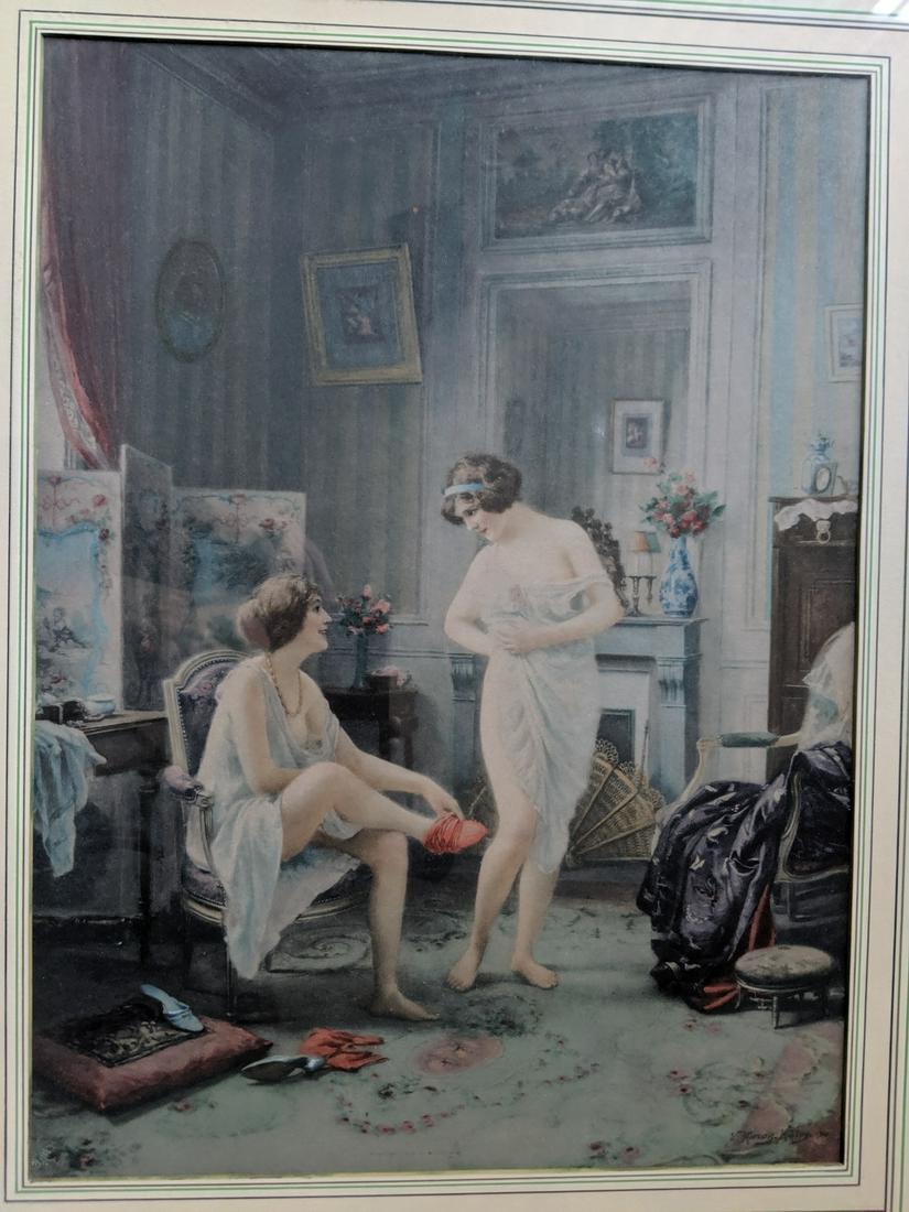 Victor Marais-Milton Girls in Dressing Room Lithograph (1 of 12)