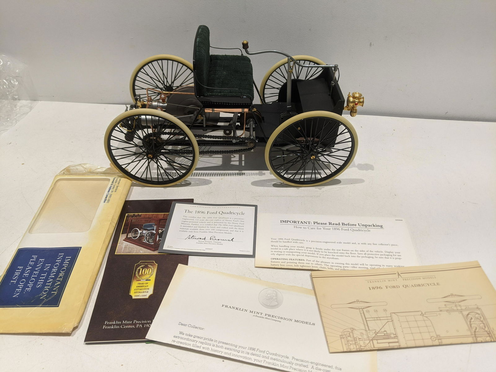 Franklin Mint 1896 Ford Quadricycle 1/6 scale Die Cast (1 of 6)