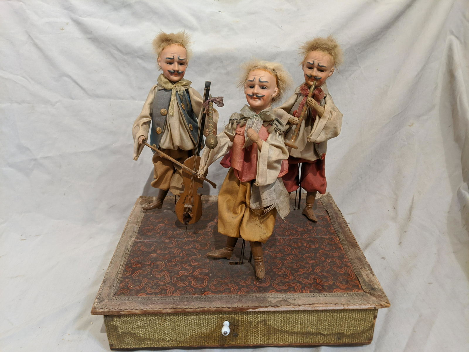 c1910 German Musical Band Crank Automaton w/Bisque Doll (1 of 8)