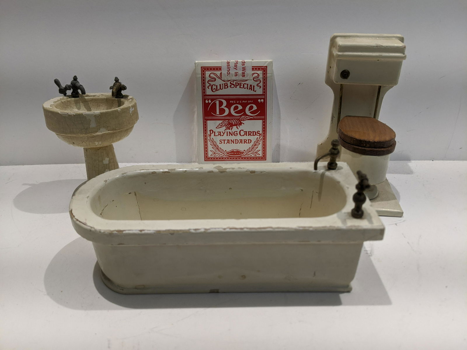 Lot 3 Vintage Wood Bathroom Dollhouse Set (1 of 6)
