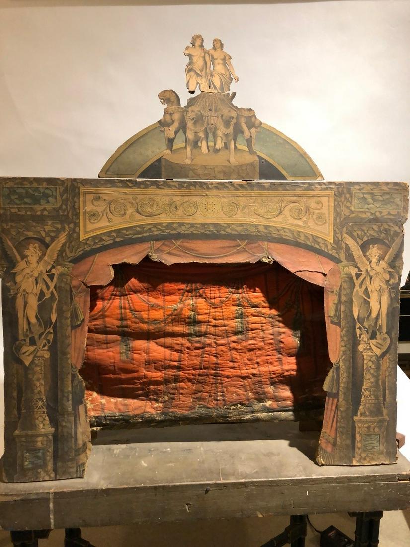 c1900 German Toy Theatre Puppet Playset w/ Set Pieces (1 of 8)