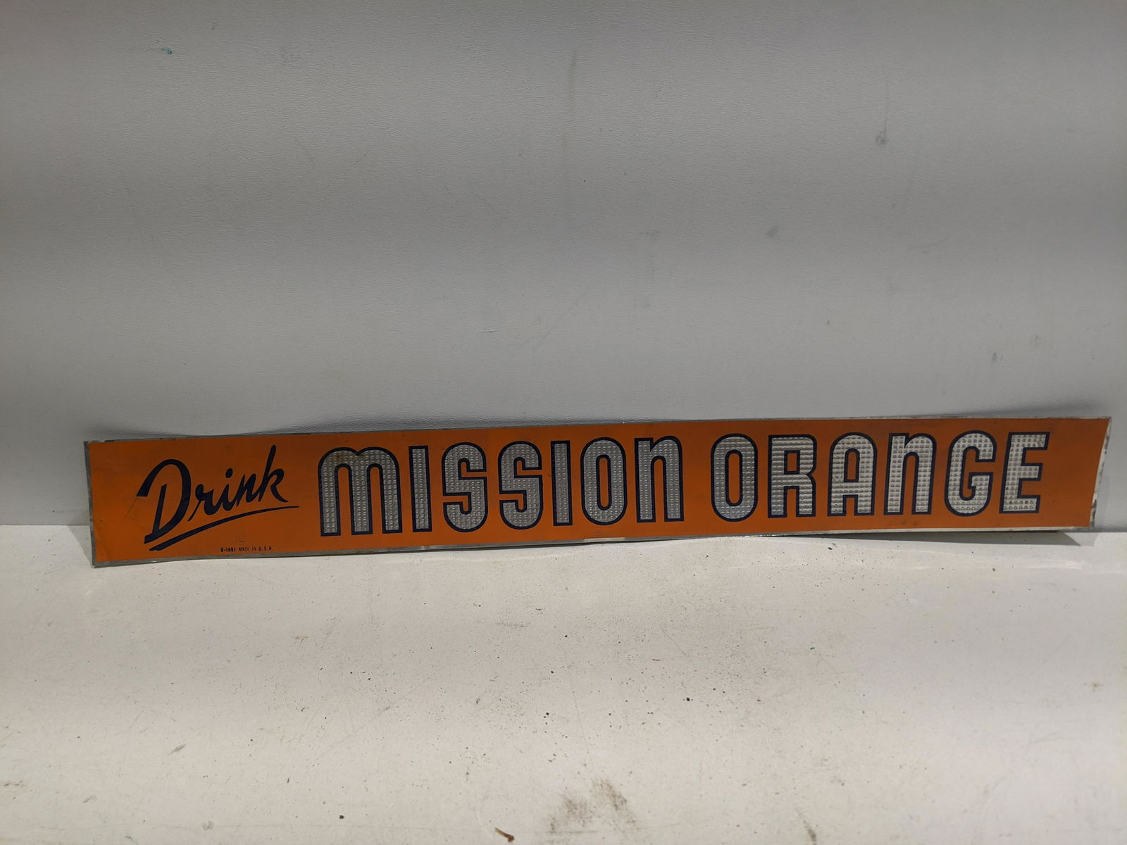Vintage Metal Drink Mission Orange Pop Door Push Sign (1 of 5)