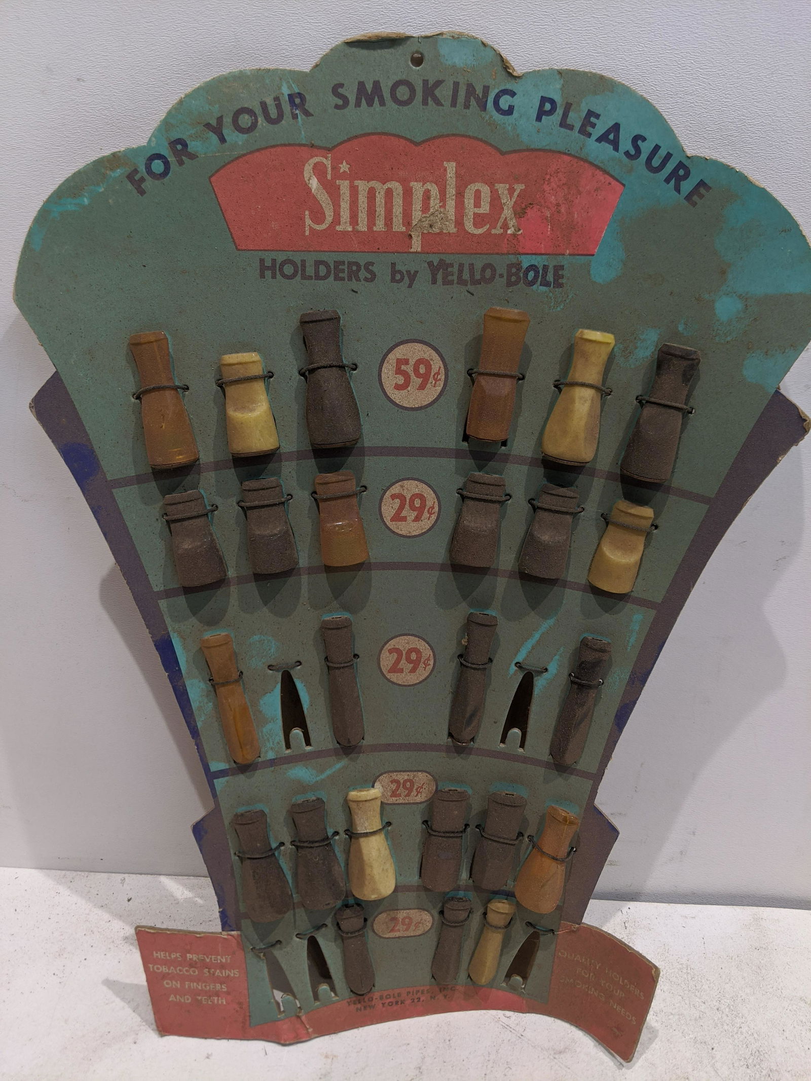 1950s Yello-Bole Bakelite Cigar Holders Simplex Display (1 of 6)