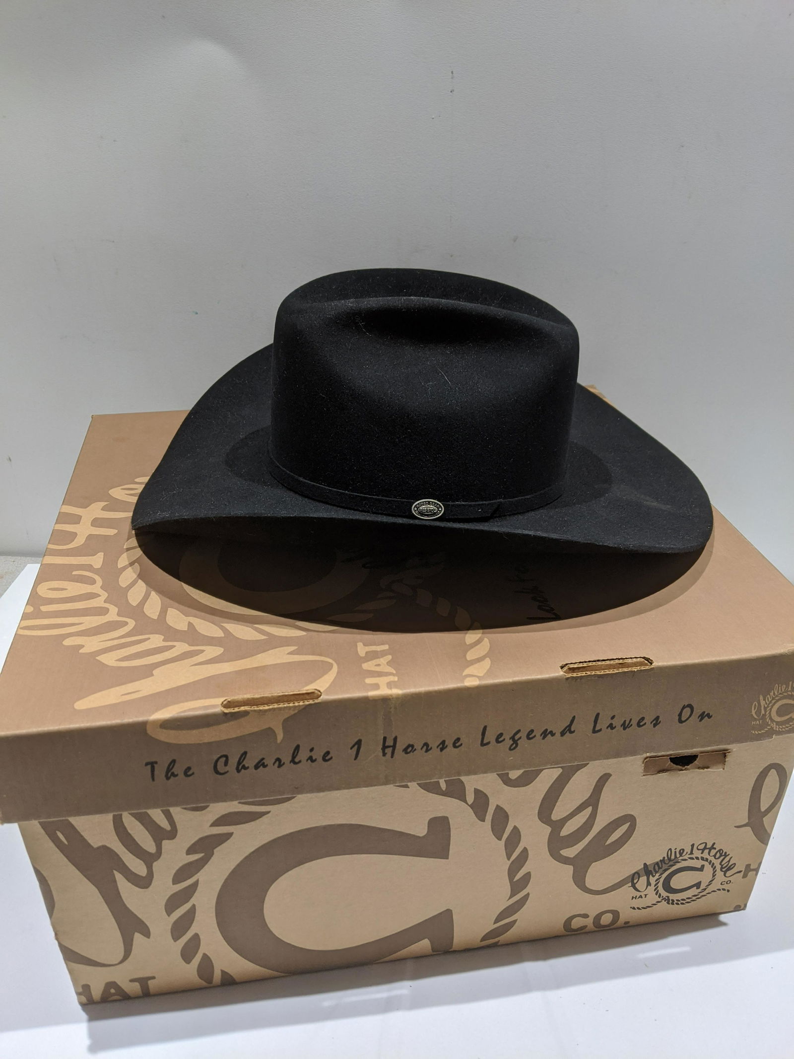 New Resistol Western X Beaver Black Cowboy Hat (1 of 5)