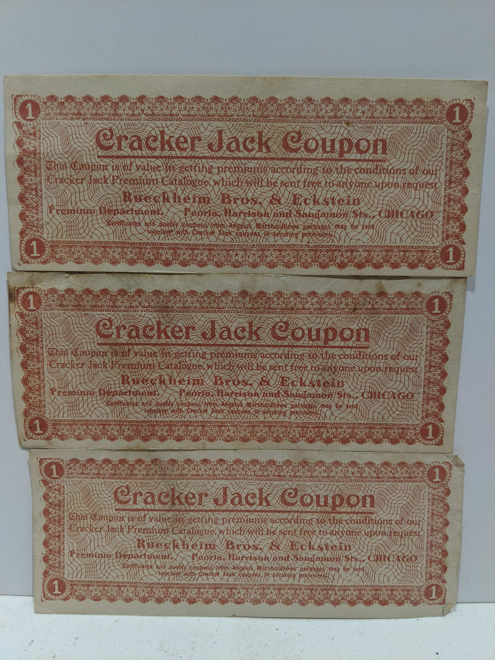 Lot 3 Cracker Jack Premium Coupons (1 of 4)