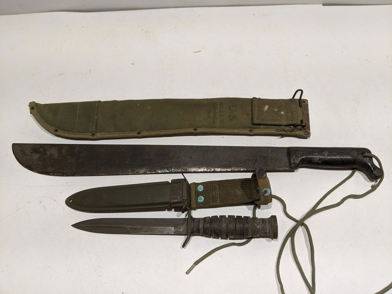 WWII US M3 Imperial Knife & True Temper Machete (1 of 5)