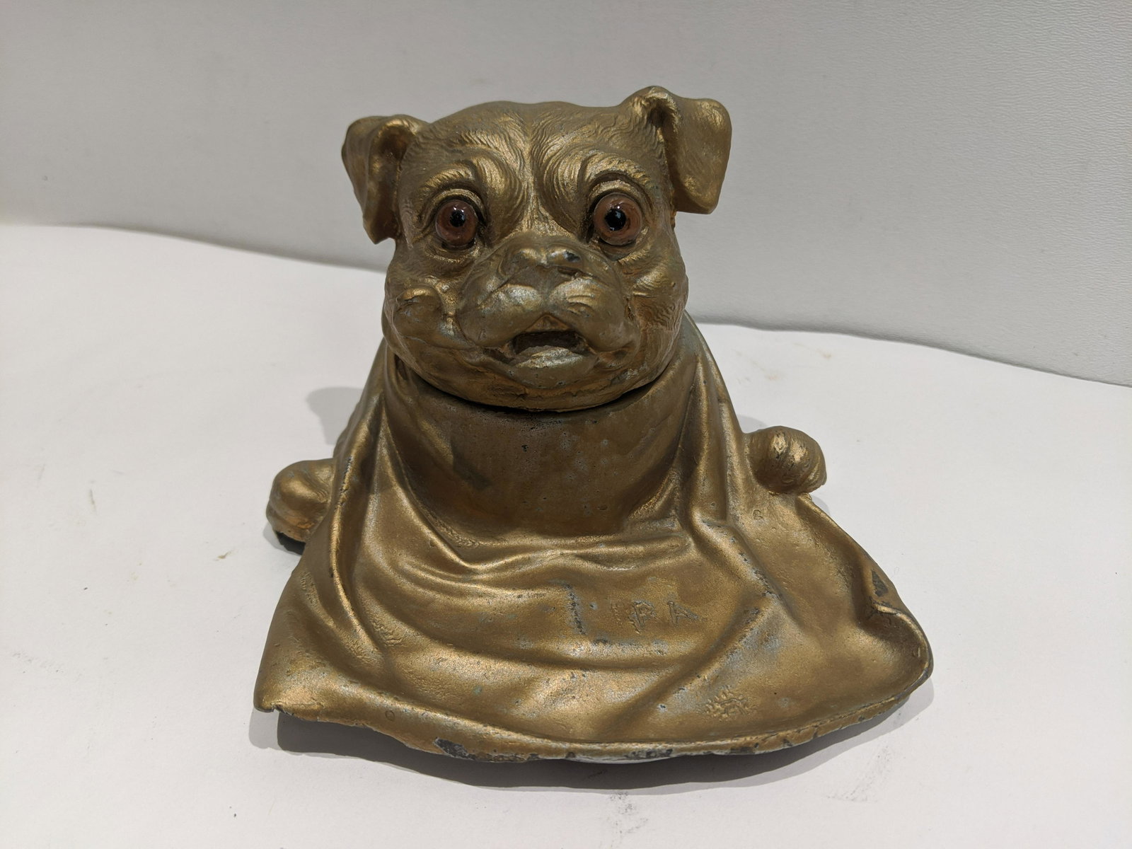 Antique Jennings Bros Bulldog Metal Inkwell (1 of 7)