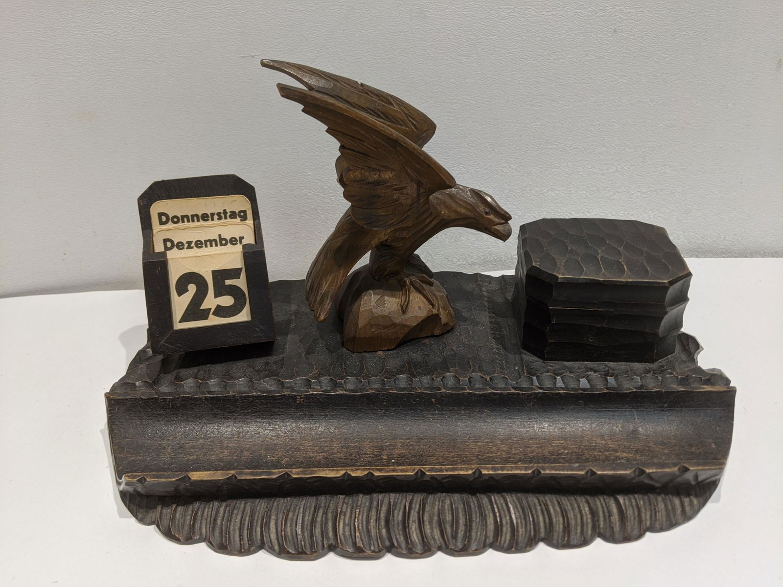 Antique Black Forest Germany Dish Inkwell & Calendar (1 of 7)