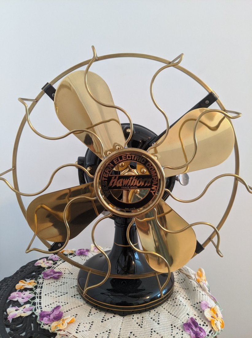 Antique Brass Blade Western Electric Hawthorne Fan (1 of 7)