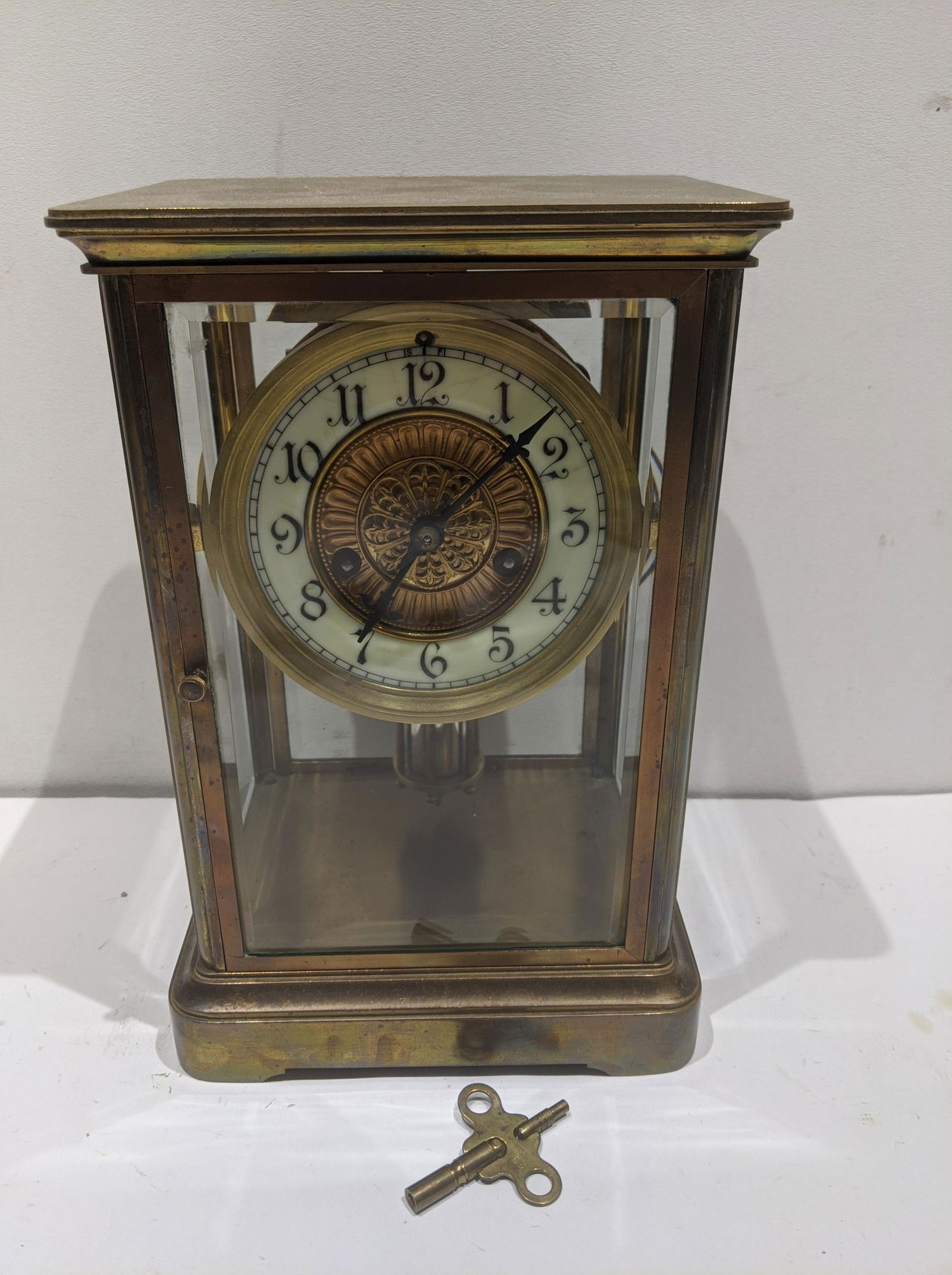 1898 Waterbury Brass Regulator Clock Open Escapement (1 of 9)